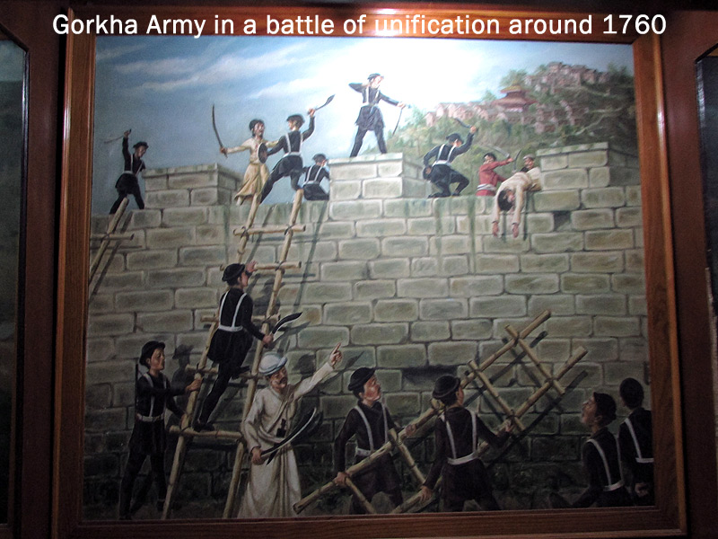 GORKHAS in battle action during Nepal unification