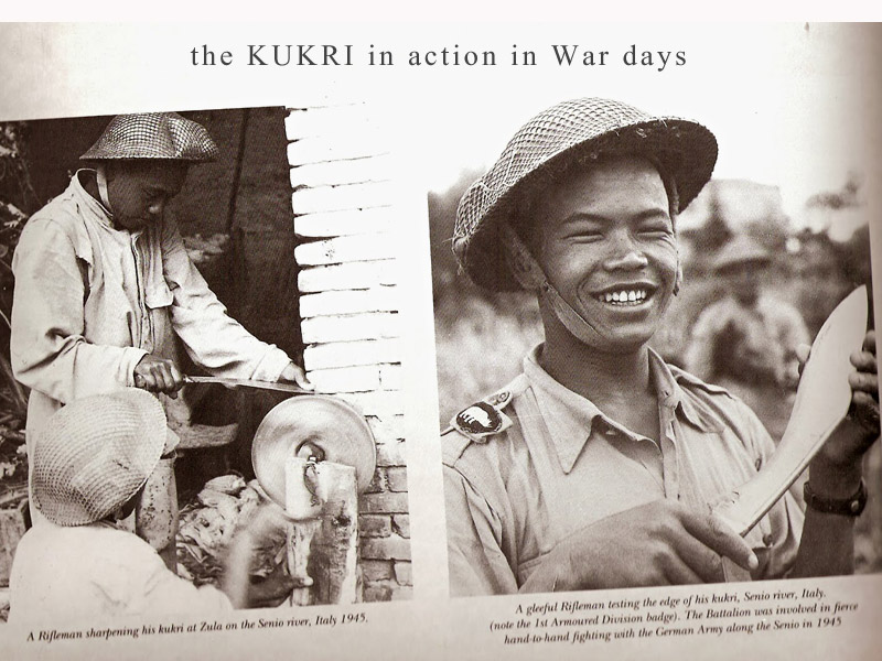 Gurkha soldiers with kukri knives