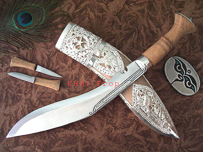Traditional White Silver Scabbard Khukuri