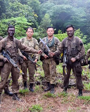 Gurkhas posing with Chitlange Kukris