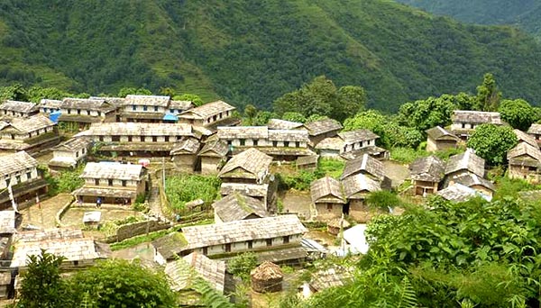 a typical rural village in Nepal